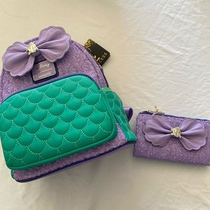 Disney Lounge Fly Princesses Sequins Ariel Bag and Wallet